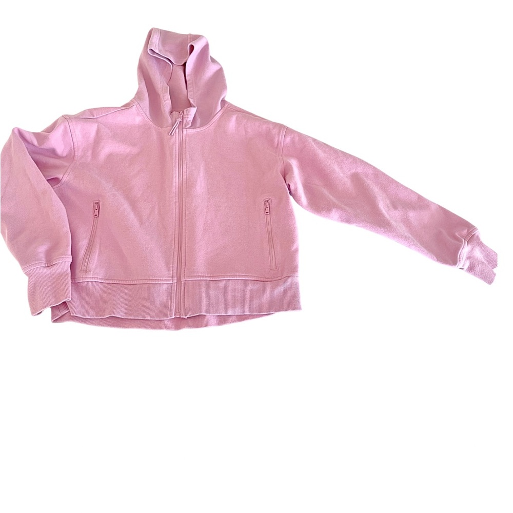 Pink Athletic Hoodie with Zippered Pockets - Picture 2 of 6